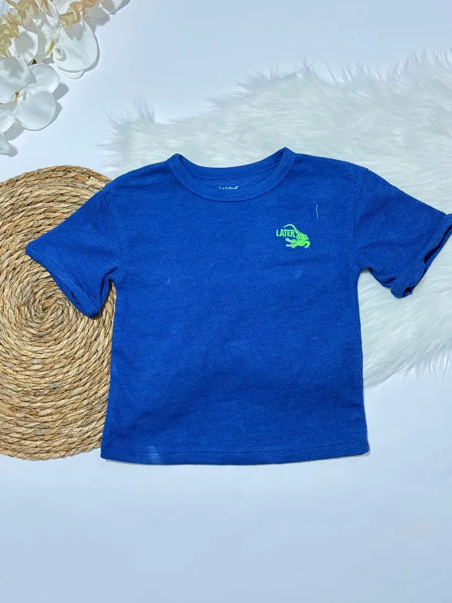 Camisa azul con cocodrilo y pantaloneta azul · talla 2 Años