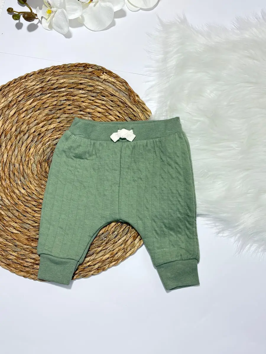 Sudadero verde con leon y pants ajustable verde · talla 3 Meses