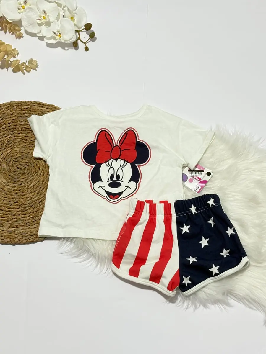 Blusa de minie con pantaloneta de estados unidos · talla 2 Años